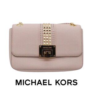 Michael Kors Light Pink Blush Gold Studded Crossbody Purse